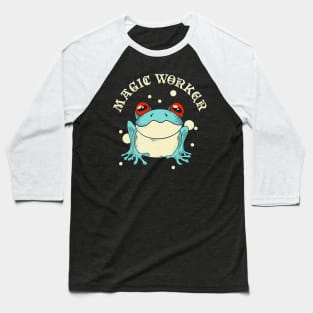 Magic Worker Frog Cottagecore Aesthetic Baseball T-Shirt